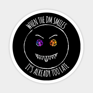 When the DM Smiles - rainbow & white - Dice LGBTQ+ Magnet